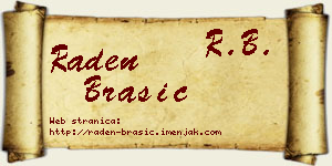 Raden Brašić vizit kartica